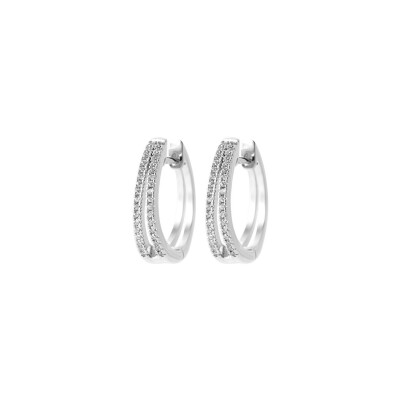 Boucles d'oreilles créoles en argent et oxyde de zirconium