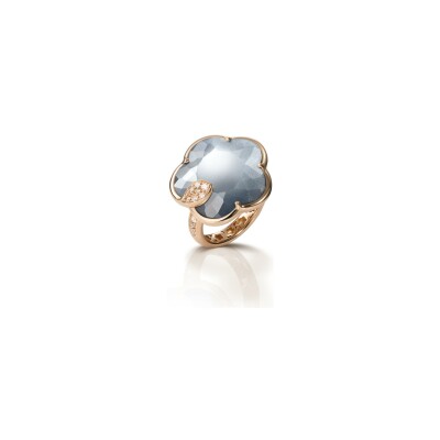 Bague Pasquale Bruni Ton Joli Lunaire en or rose, onyx, pierre de lune, diamants blancs et champagne