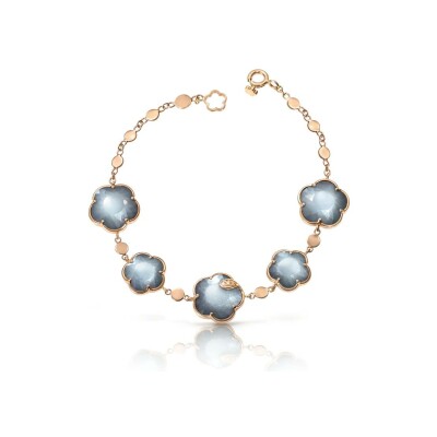 Bracelet Pasquale Bruni Ton Joli Lunaire en or rose, onyx, pierre de lune, diamants blancs et champagne