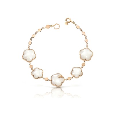 Bracelet Pasquale Bruni Petit Joli Lunaire en or rose, nacre, pierre de lune et diamants blancs et champagne