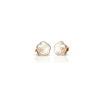 Boucles d'oreilles Pasquale Bruni Petit Joli Lunaire en or rose, nacre, pierre de lune et diamants