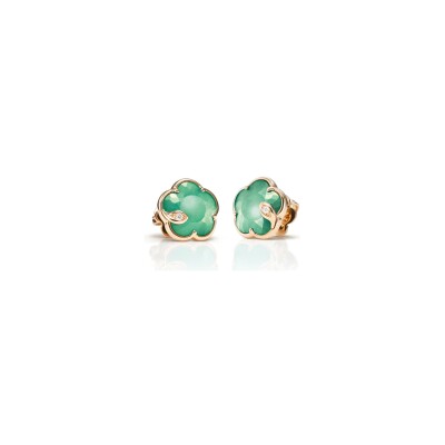 Boucles d'oreilles Pasquale Bruni Petit Joli Lunaire en or rose, agate, pierre de lune et diamants