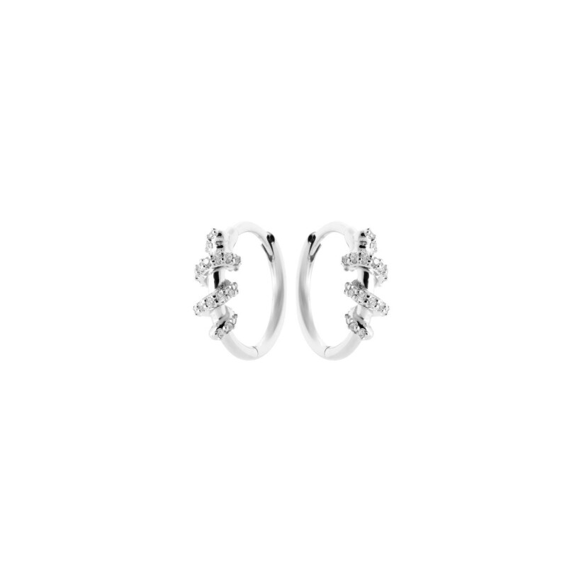 Boucles d'oreilles créoles en argent et oxyde de zirconium