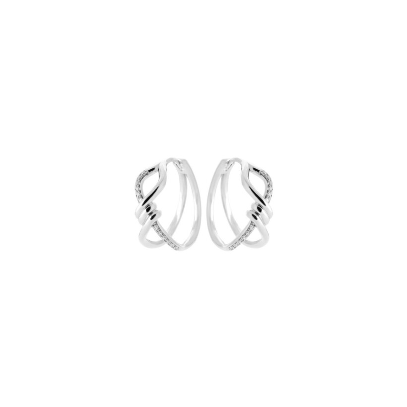 Boucles d'oreilles créoles en argent et oxyde de zirconium