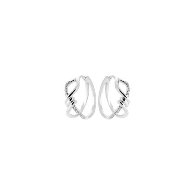 Boucles d'oreilles créoles en argent et oxyde de zirconium