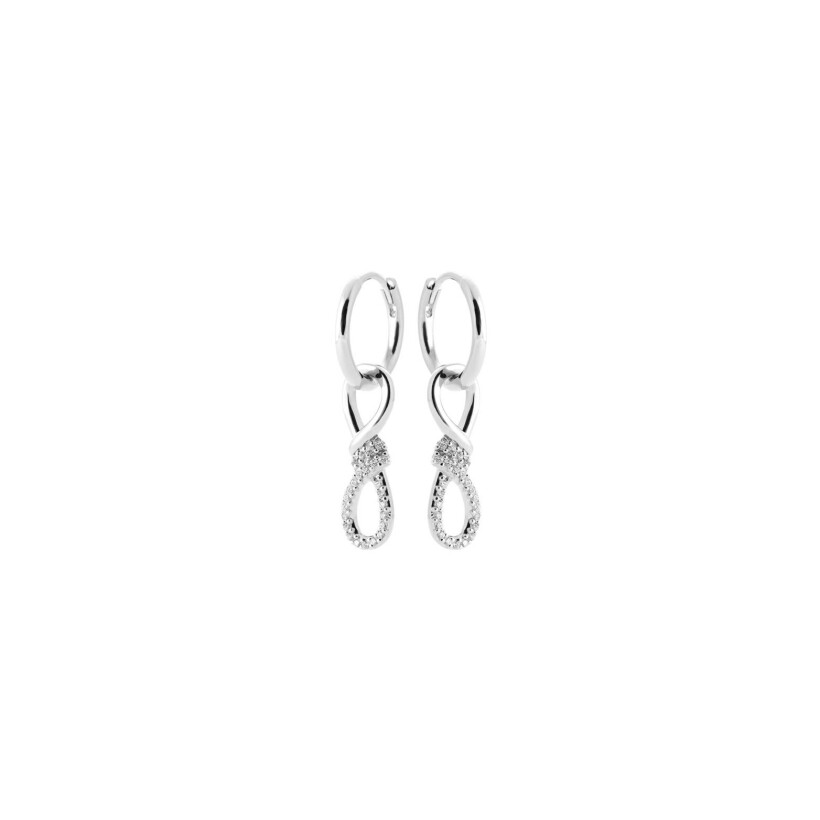 Boucles d'oreilles créoles en argent et oxyde de zirconium