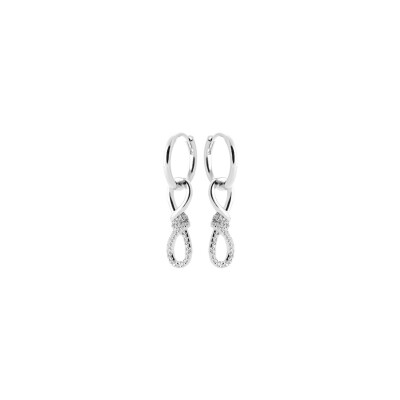 Boucles d'oreilles créoles en argent et oxyde de zirconium