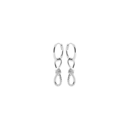 Boucles d'oreilles créoles en argent et oxyde de zirconium