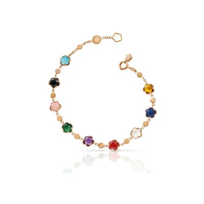 Bracelet Pasquale Bruni Figlia Dei Fiori en or rose, agate, cornaline, onyx, pierre de lune, calcédoine, améthyste, lapis lazuli, turquoise et diamants