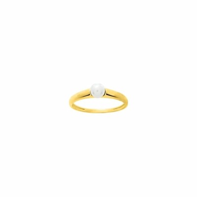 Bague en or jaune et perle d'eau douce