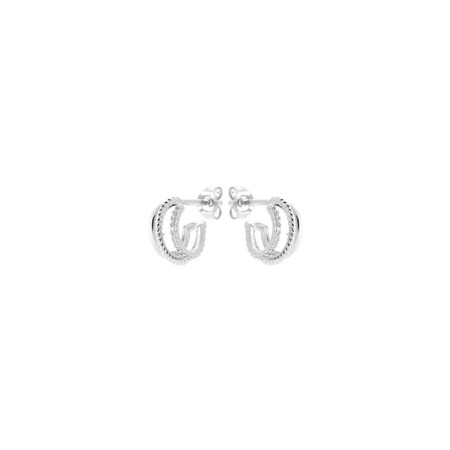 Boucles d'oreilles créoles en argent et oxyde de zirconium