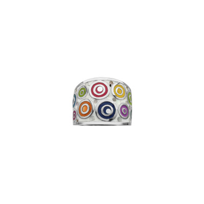 Bague en acier et nacre, taille 52