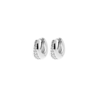 Créole en argent rhodié et oxyde de zirconium