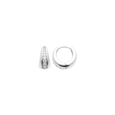 Créole en argent rhodié et oxyde de zirconium