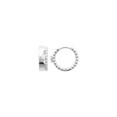 Créole en argent rhodié et oxyde de zirconium