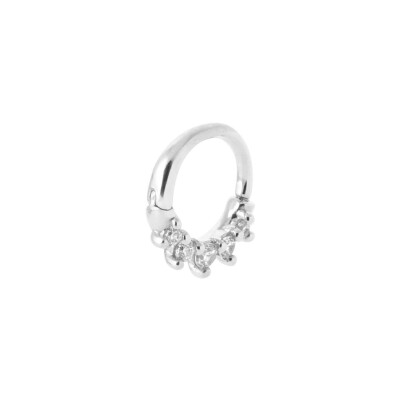 Créole en argent rhodié et oxyde de zirconium