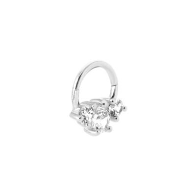 Créole en argent rhodié et oxyde de zirconium