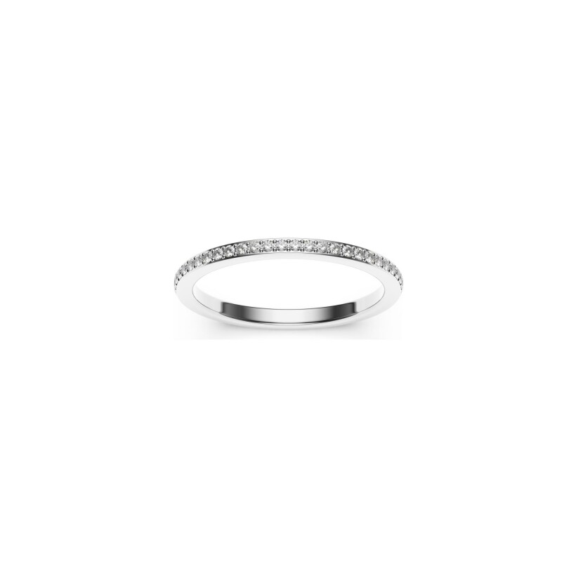 Alliance Frojo tour complet en or blanc et diamants, taille 48