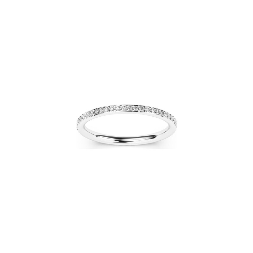 Alliance Frojo tour complet en or blanc et diamants, taille 53