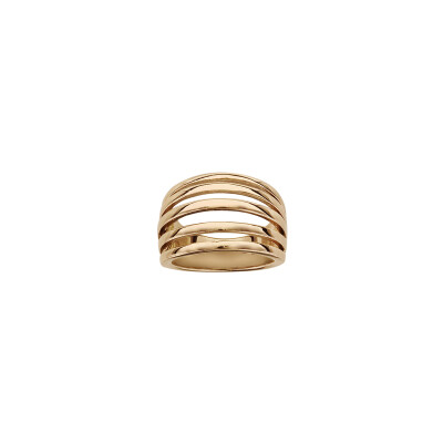 Bague 5 anneaux en acier et pvd