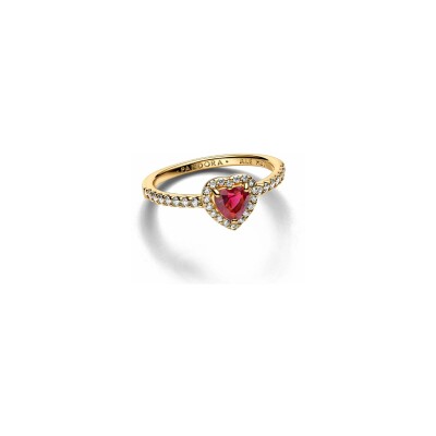 Bague Pandora en métal doré et oxyde de zirconium, taille 54