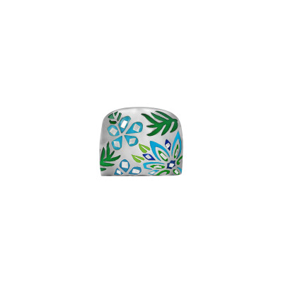 Bague en acier et nacre, taille 54