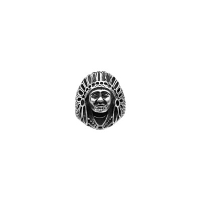 Bague tête indien en acier