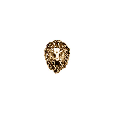 Bague tête de lion en acier doré, taille 62