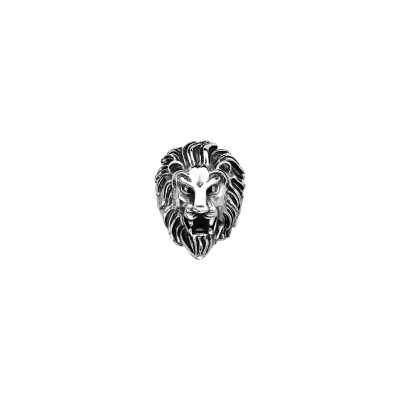 Bague tête de lion en acier