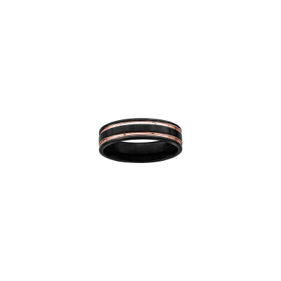 Bague en acier et PVD, taille 66