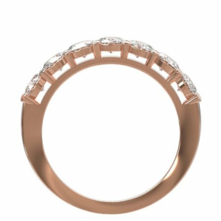 Demi alliance Moderne en or rose et diamants de 0.8ct