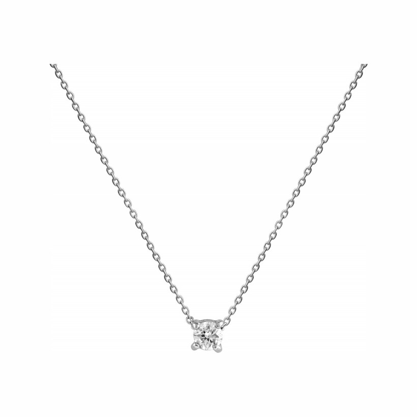 Collier 4 griffes en or blanc et diamant