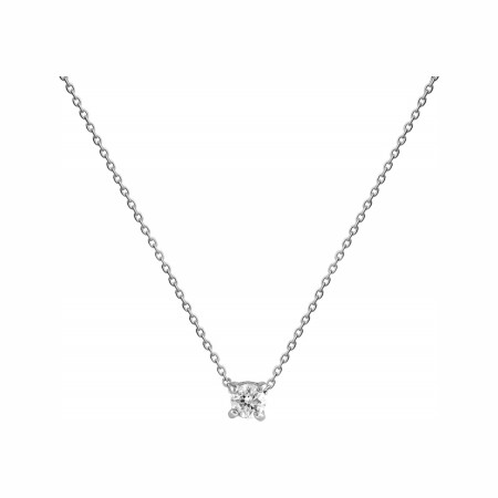 Collier 4 griffes en or blanc et diamant