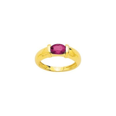 Bague en or jaune et rubis