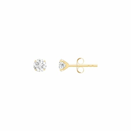 Boucles d'oreilles en or jaune et oxyde de zirconium