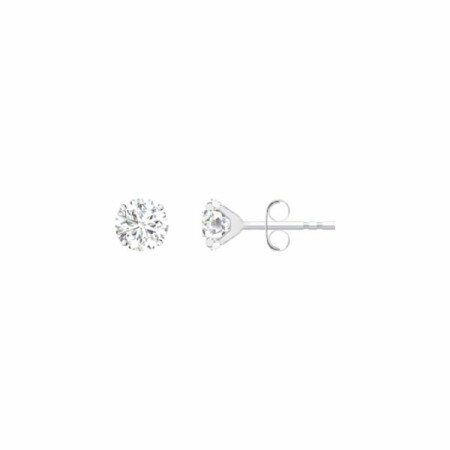 Boucles d'oreilles en or blanc et oxyde de zirconium