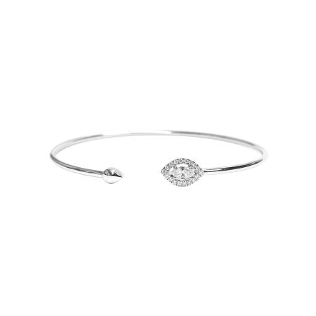 Bracelet jonc Isabelle Barrier en or blanc et diamants de 0.27ct