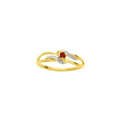 Bague en or jaune et rubis