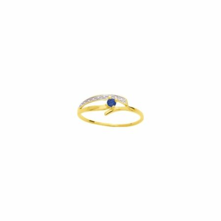 Bague en or jaune et saphir