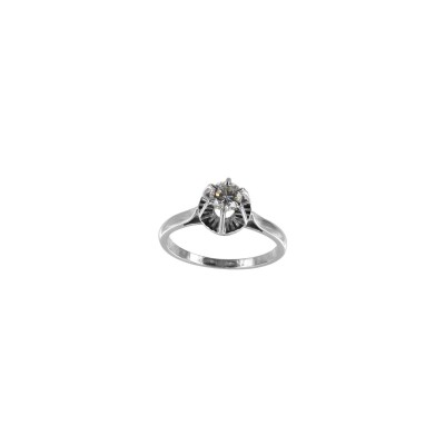 Solitaire en or blanc et diamant