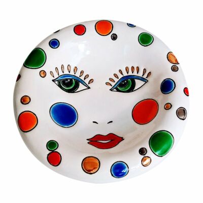 Vide-poche Emaux de Longwy Happy Face rond PM