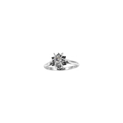 Solitaire en or blanc et diamant