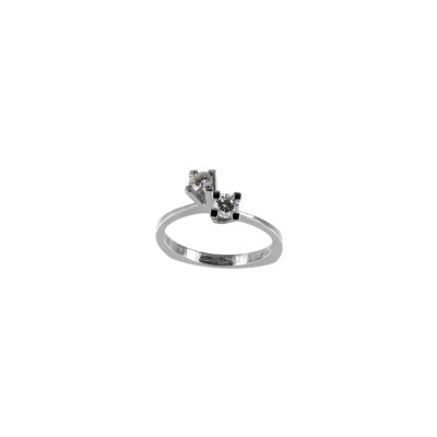 Solitaire en or blanc et diamant
