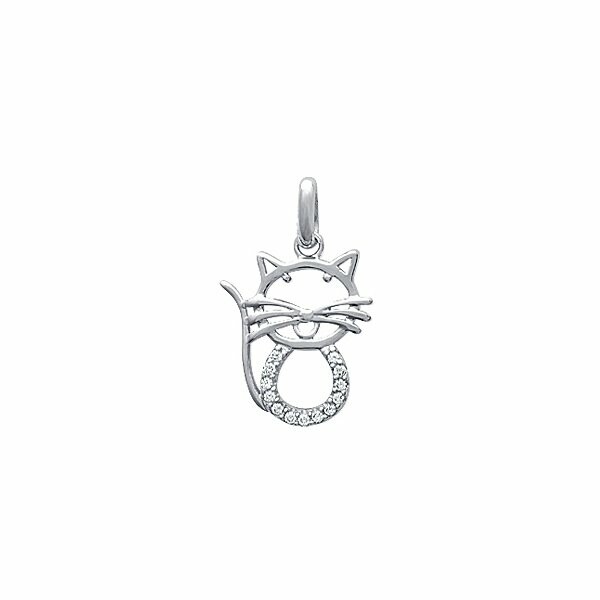 Pendentif en argent rhodié et oxydes de zirconium