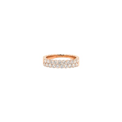 Bague Ruban 2 rangs, en or rose et diamants