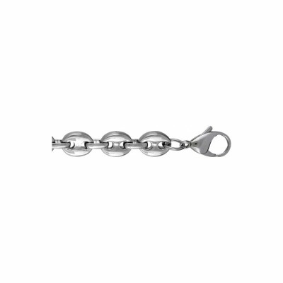 Bracelet en acier maille grain café massive 9mm 22cm