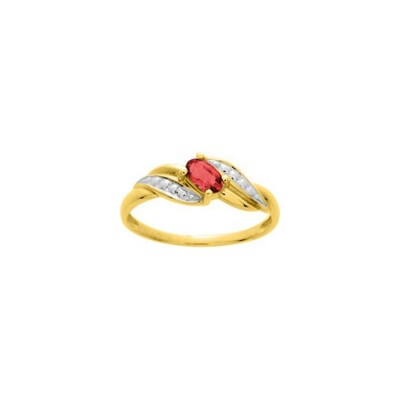 Bague en or jaune rhodié et rubis