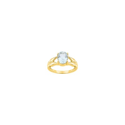 Bague en or jaune et aigue-marine