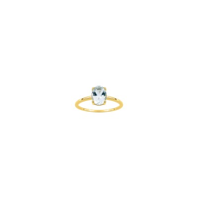 Bague en or jaune et aigue-marine