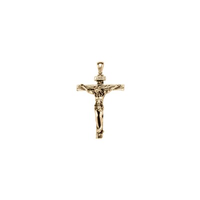 Pendentif Christ sur croix en acier PVD